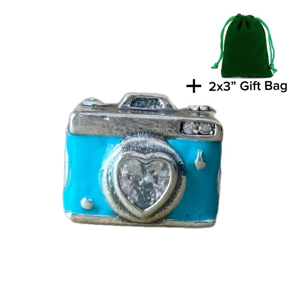 Sky Blue Camera Charm | 925 Silver | Brand New